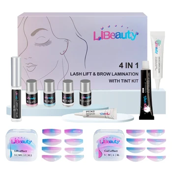 Libeauty 속눈썹 리프트 및 틴트 키트, 가정용 속눈썹 리프팅, 눈썹 라미네이션, 눈썹 염색, 눈썹 틴트, 눈 메이크업 도구, 4 in 1