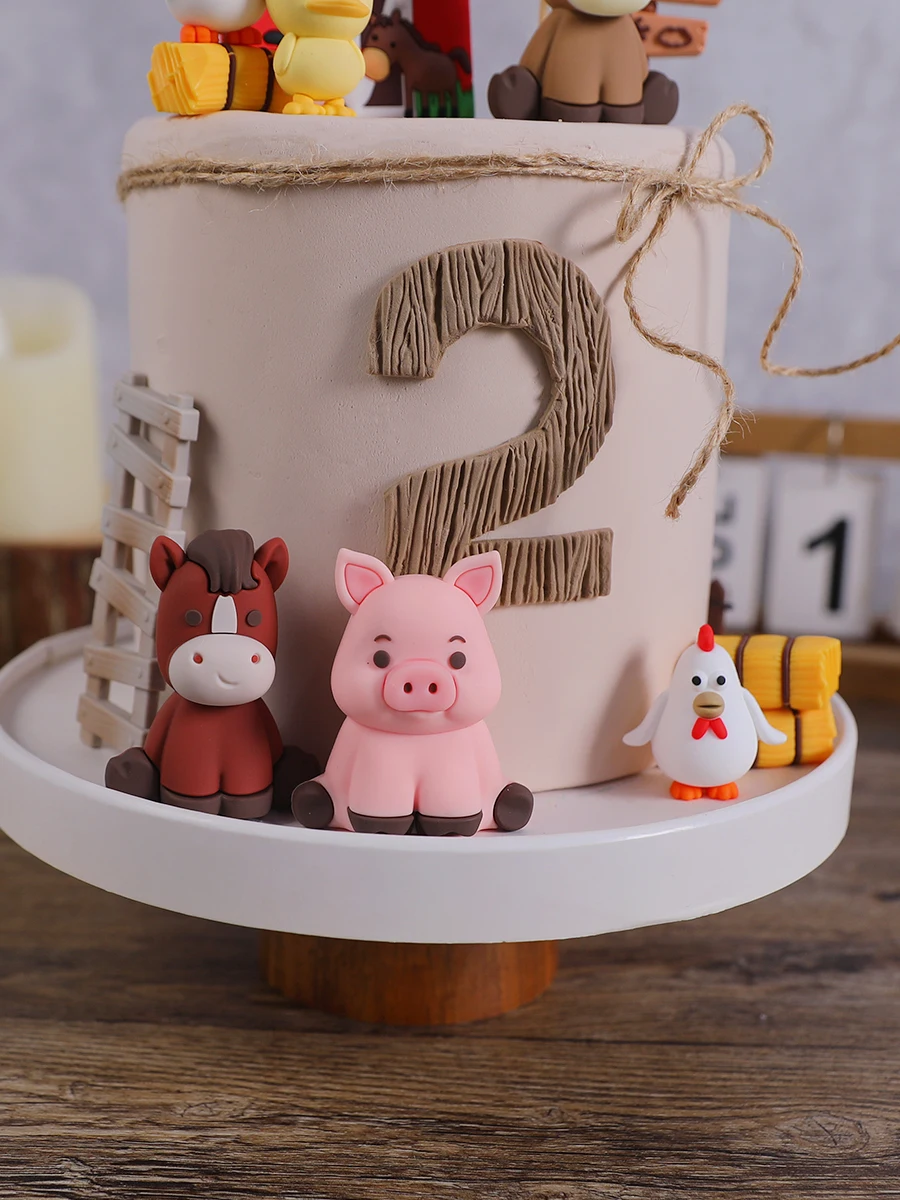 15 pezzi Decorazioni per torte in stile fattoria, decorazioni per torte