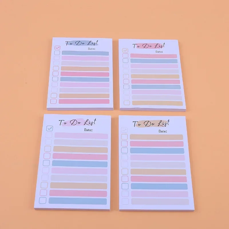50 Sheets To Do List Notepad Color To Do List Sticky Notes Adhesive Memo Pad Rainbow Style Portable Daily Planner List Notepad 2