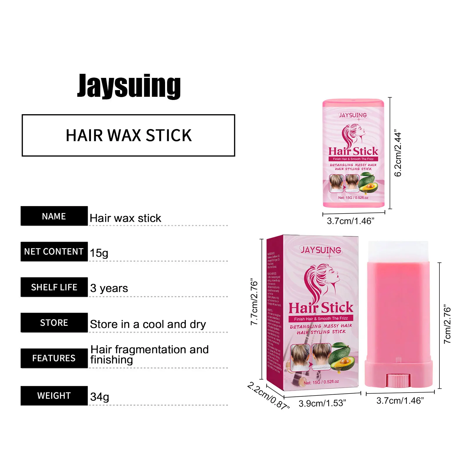 Description Picture 2 of itemHair Wax Stick Gel Cream Long Lasting Strong Hold Styling Hair Frizz Fixed Fluffy Smooth Fast Edge Control Broken Hair Artifact