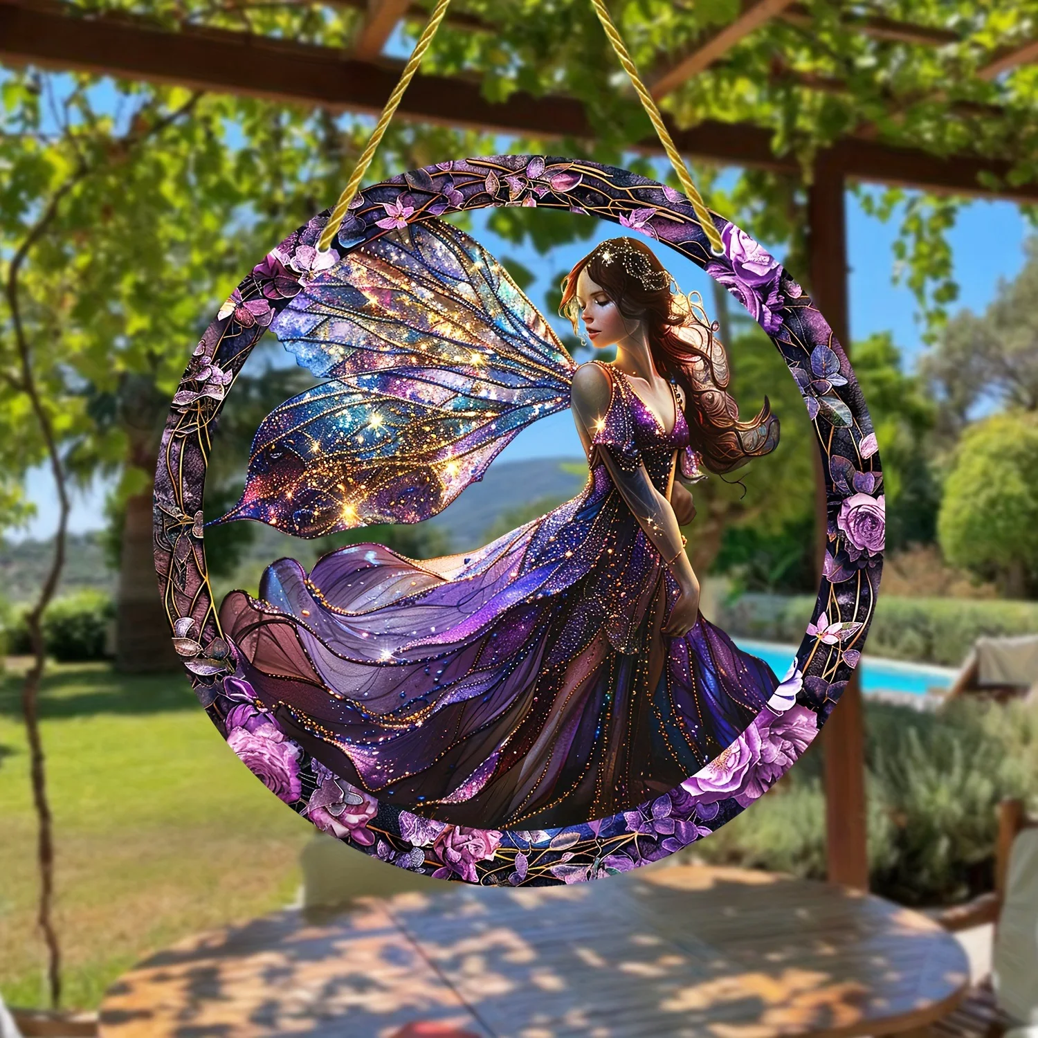 Acrylic Colorful Forest Fairy Pendant Flower Elf Sun Catcher Window Hanging Angel Window Decor window hanging suncatcher
