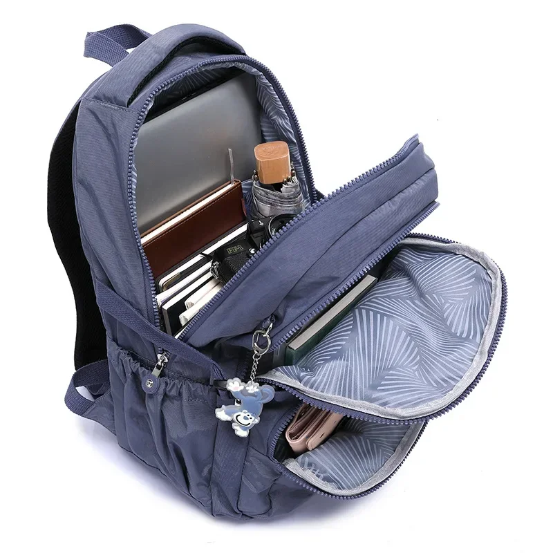 TEGAOTE Nylon A4 Waterproof Women Men School Backpack 15.6'' 14'' Laptop Lightweight Travel Bag Blue Green Black Red Pink M2303 6
