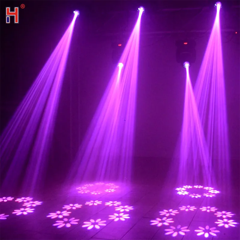 움직이는 헤드 LED 100W 빔 DMX 조명, 7 색 8 고보 회전 프리즘 효과 사운드 도착, DJ 파티 클럽 이벤트