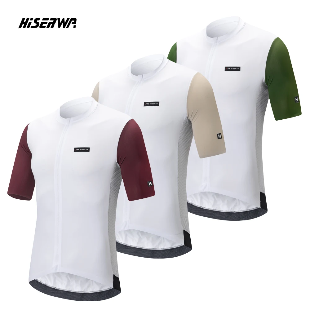 

HISERWA 2024 Summer Cycling Jersey Breathable Quick Dry Cycling Jersey Outdoors MTB Bicycle Clothing Maillot Ciclismo Hombre