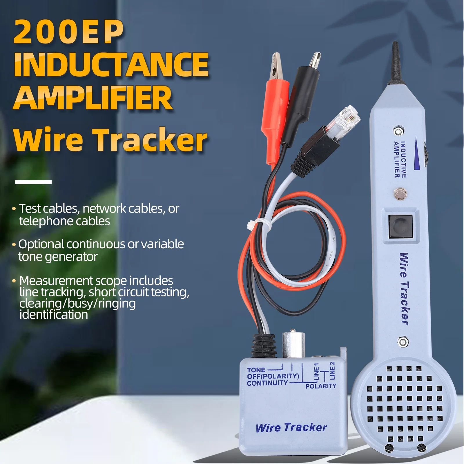 Cabo Tester Linne Finder Rede Tone Generator Indutiva Volume Ajustável Cinza li 200ep