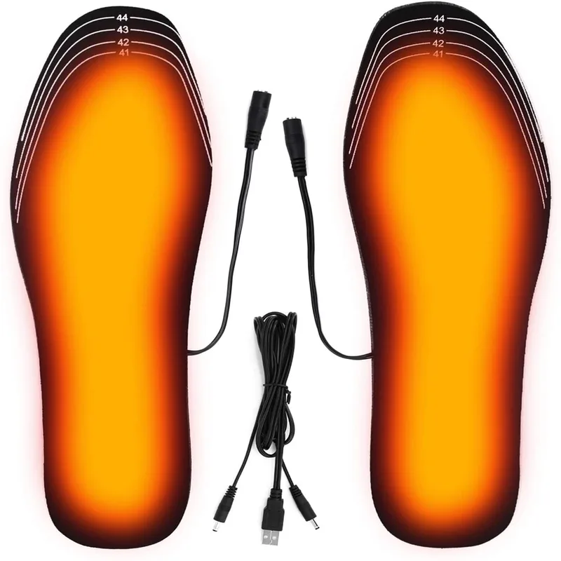 USB Rechargeable Heated Insoles Size 35-46 Customizable Electric Shoes Pad...