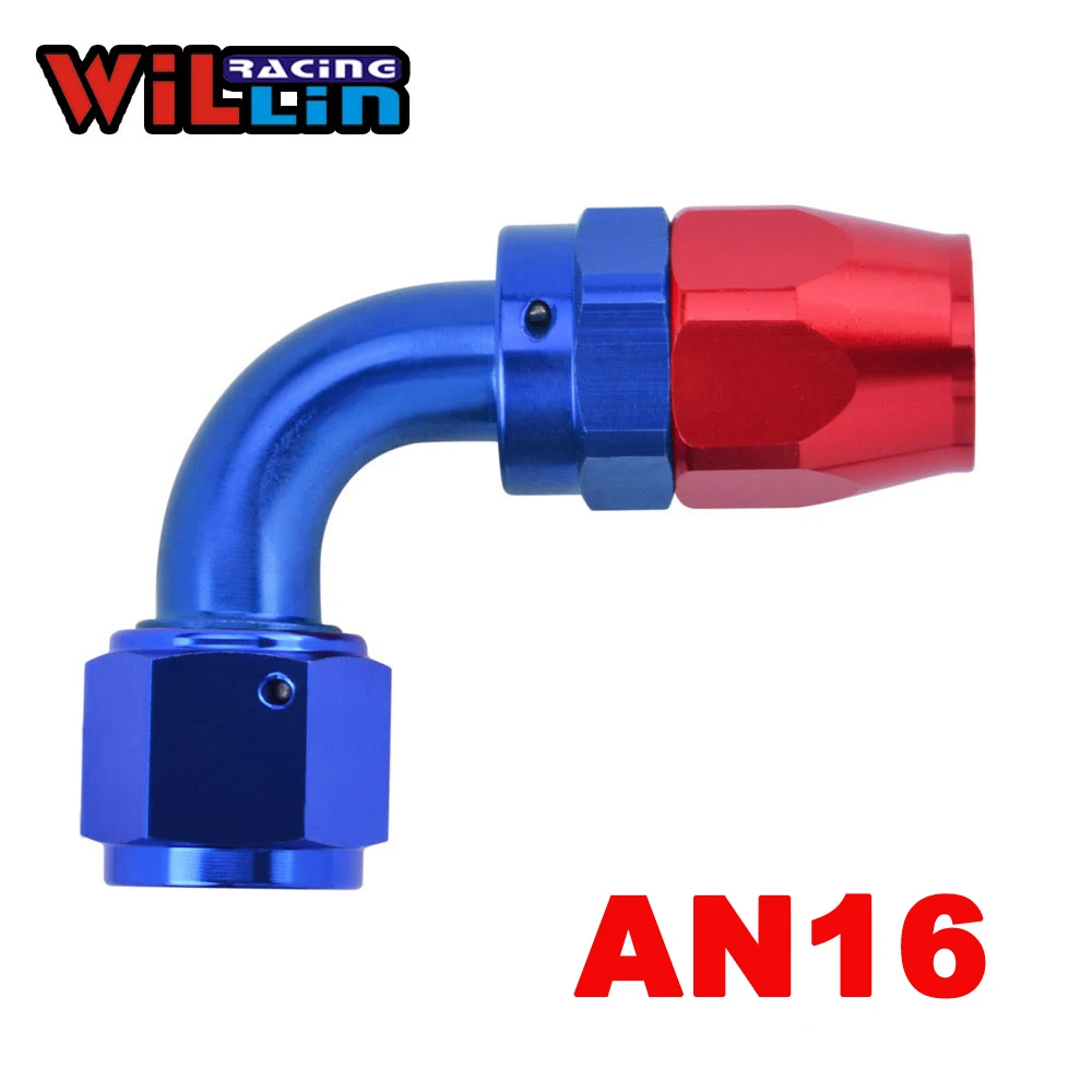 🔄 ADAPTADOR 90 GRADOS AN16 Para MANGUERA ACEITE/COMBUSTIBLE | 16AN Azul | EMUSA FT 40-090-16 BL-BL