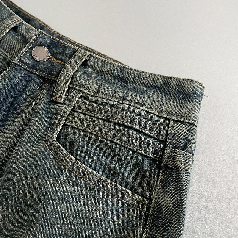 2024 New Retro Dark A Word Denim Short Skirt High Wiast Denim Mini Skirt Women Sexy Tight Bag Hip Skirts Korean Fashion Clothing