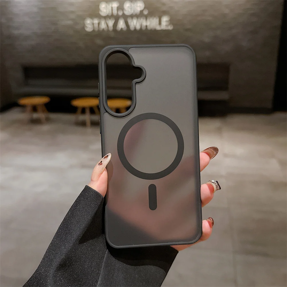 Matte Transparent Magnetic Shockproof Silicone Phone Case