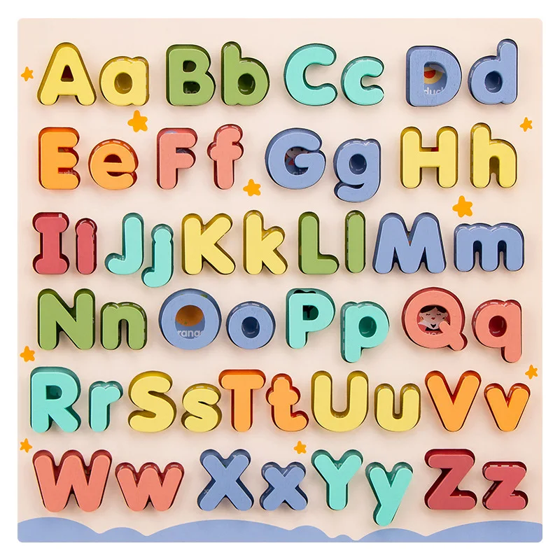 

Children'S Puzzle Puzzle Puzzle With Uppercase And Lowercase Letters For Cognitive Matching Wooden Letter Cognitive Board For Ea