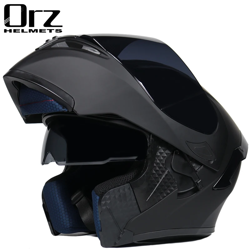Modular Filp up   Ǯ ̽ ̽  Casco Moto Capacetes de Motociclista Dual Visors DOT