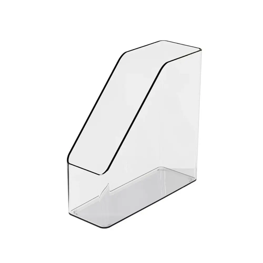 Clear Desk Organizer: Slim Vertical File Folder and Paper Tray Storage Solution