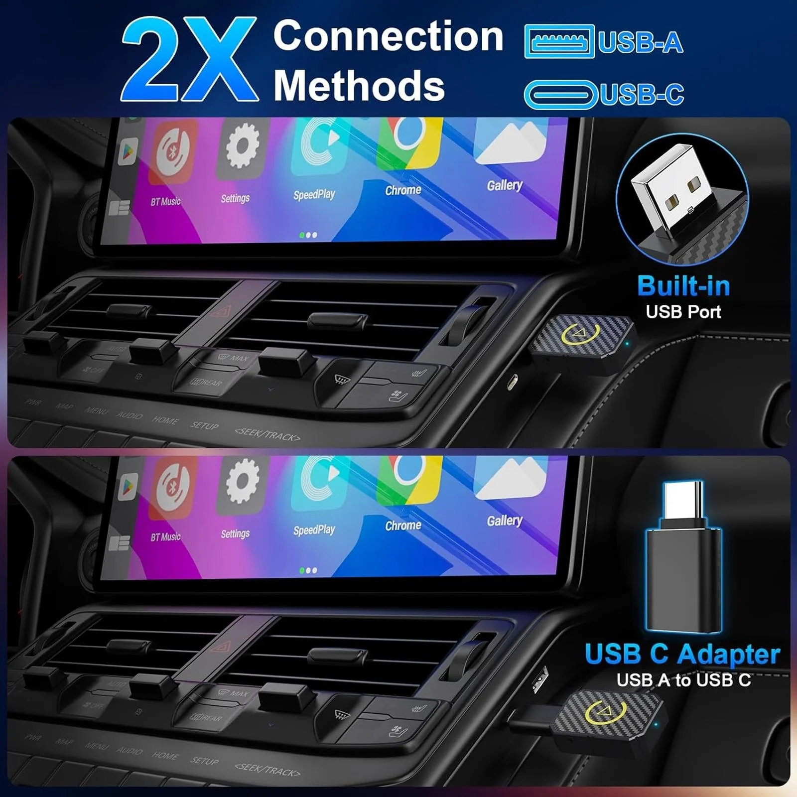 무선 CarPlay 어댑터 USB 동글 안드로이드 오토 호환 무선 오디오 비디오 어댑터
