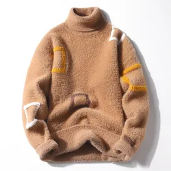 2023 Winter korea style High Quality Fashion thicken Sweater Men's wool Warm Sweaters Men turtleneck pullovers male size M-3XL
