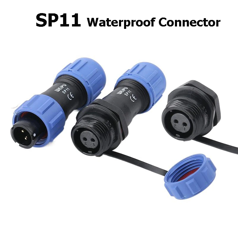Waterproof Industrial Electrical Connector with Weld Wire Panel, IP68 Rating