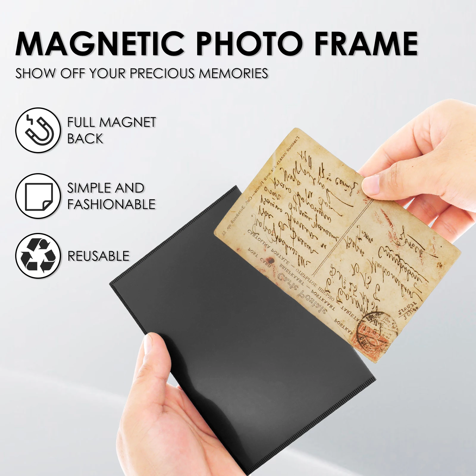 10Pcs Magnetic Picture Frames Photo Magnets Pocket Reusable Magnetic Sign Holder Clear PVC Photo Frame Frigerator photo frame