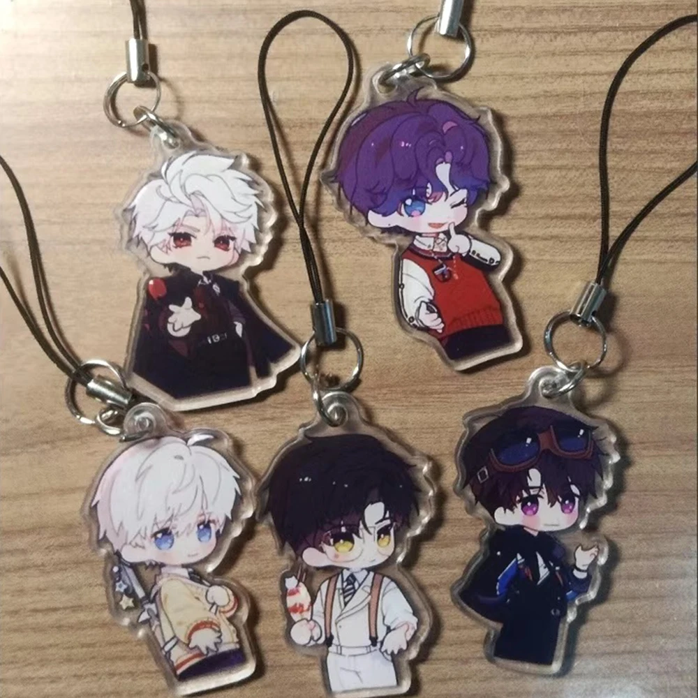 5Pieces Game Love And Deepspace Xavier Zayne Rafayel ralayo Sylus Cosplay Phone Chain Figure Acrylic Keychains Bag Pendant Gift