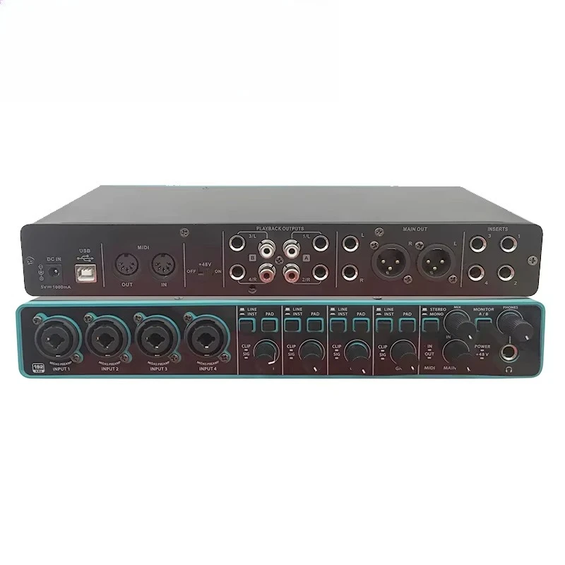 Scheda Audio USB Professionale di 3a Generazione 4i4, Interfaccia Audio per Computer, Attrezzatura per Registrazione Musicale DM404