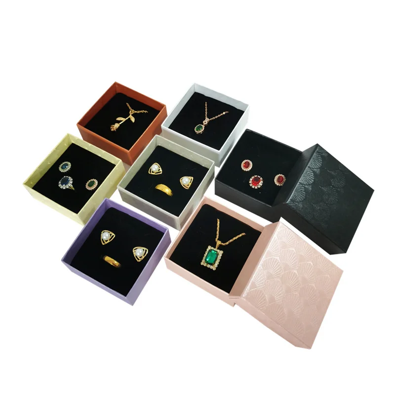 Multicolor - Handcrafted Printed Fabric Ring/Earring Box 59