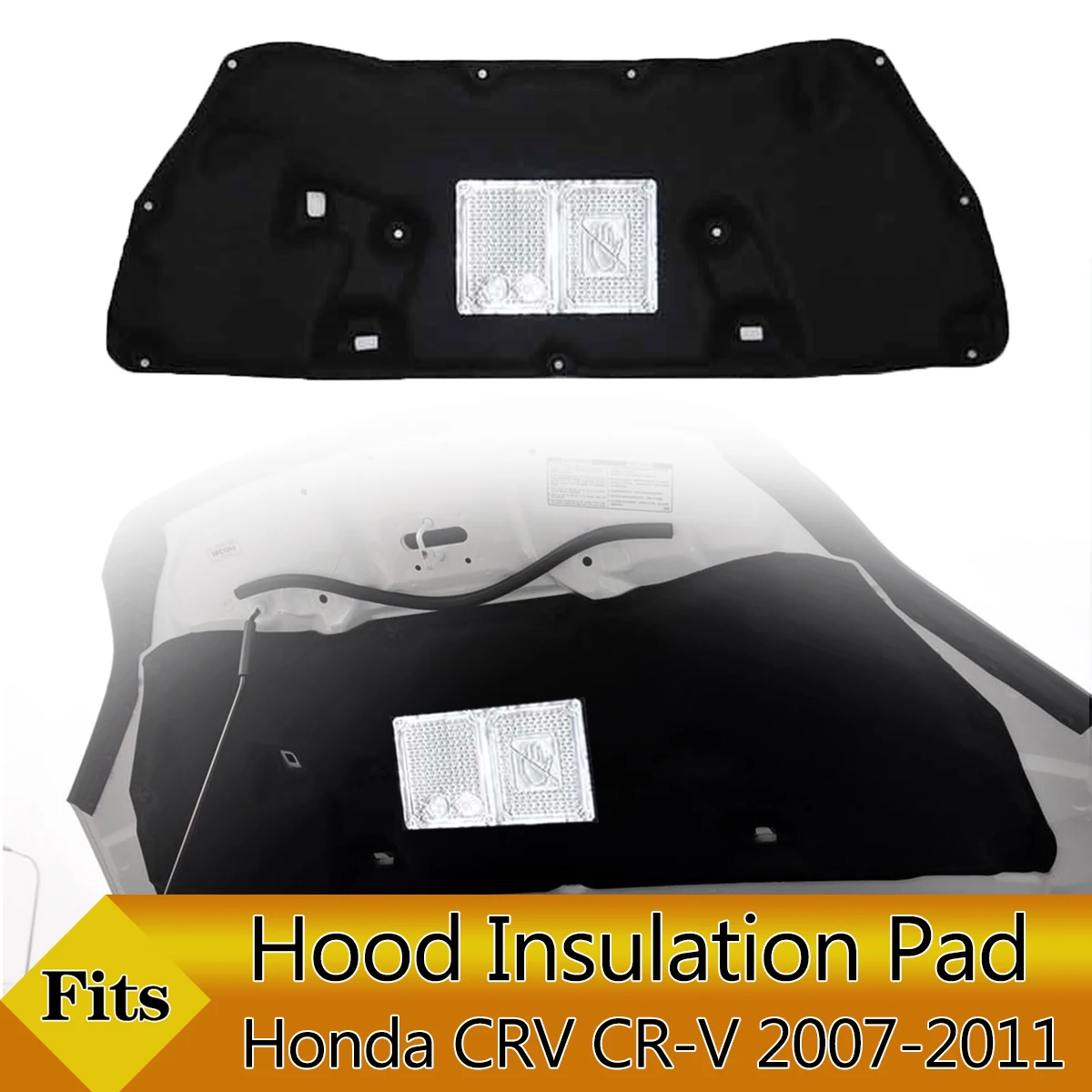 Front Engine Hood Insulation Pad Soundproof Mat Cover Foam Sound Heat