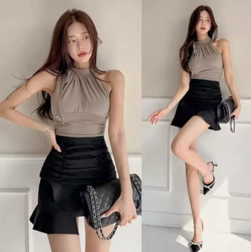 Women's Knit Strap Crop Tank Top
