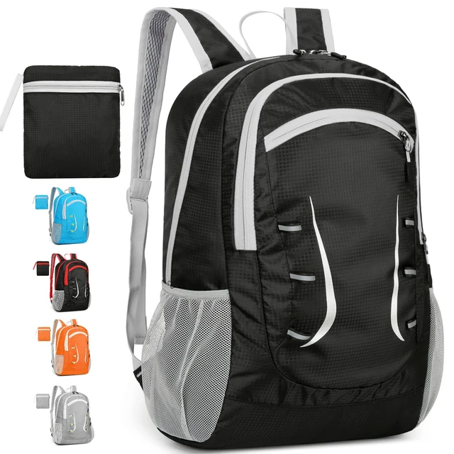 Mochilas plegables ligeras de 30L, bolsas impermeables pequeñas para  senderismo, mochila de día para viajes al aire libre y Camping - AliExpress