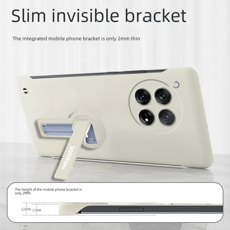 Sleek Frameless Hard Phone Case with Holder & Screen Protector