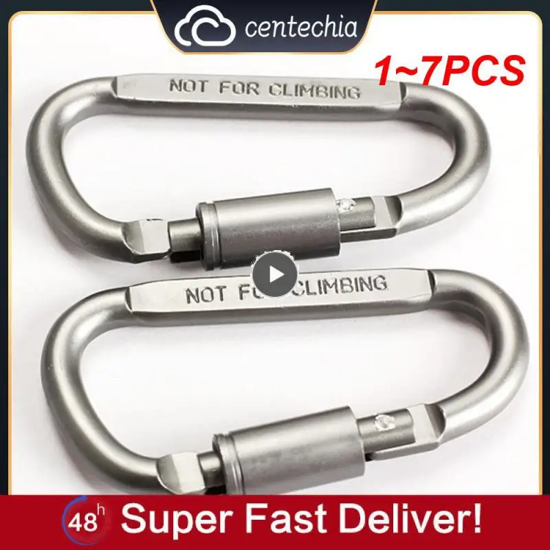 

1~7PCS Camping Climbing Equipment Aluminum alloy Survival D-ring Locking Carabiner Clip Set Screw Lock Hanging Hook Buckle