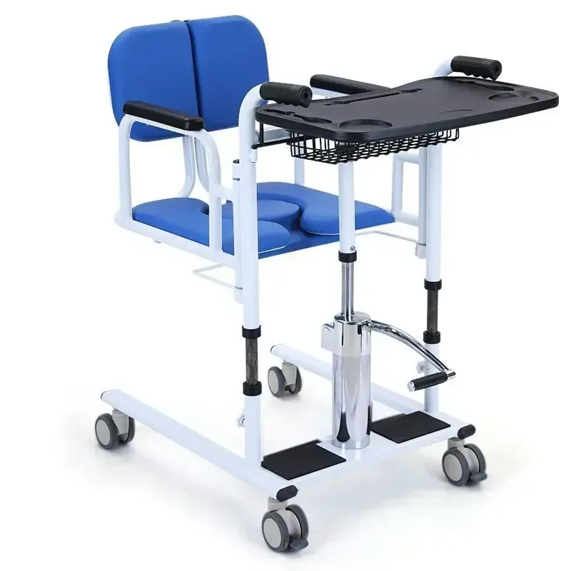 Commode Chair Toilet Stair Lift Chair Hydraulic Patient Transfer Chair with Commode for Disabled Multifunctional Shift Chair 5