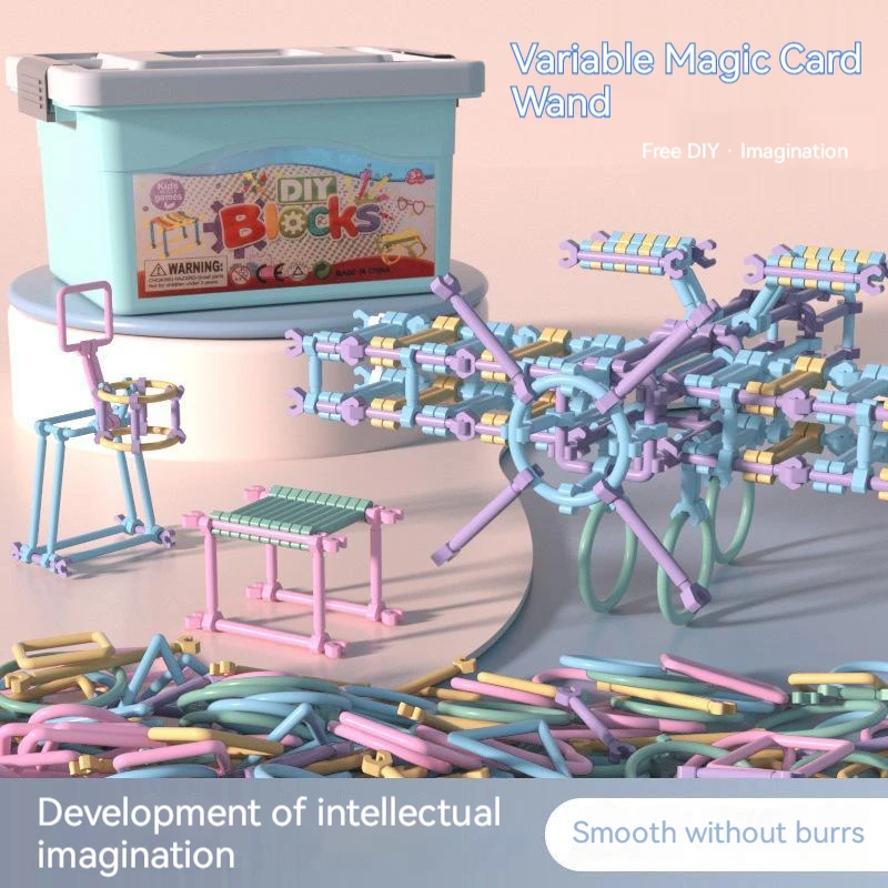 100/420/710pcs Candy-colored Magic Wand Early Education Building Blocks Plastic Blocks Set Educational Toy Assemble Diy Kids Toy