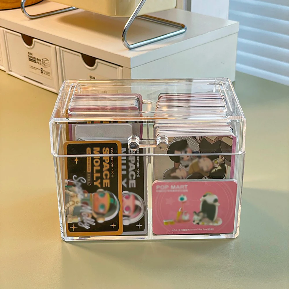 Card Storage Box 12x10.5cm Display Case Holds 400 Postcards 2 Compartments For Postcard Photos