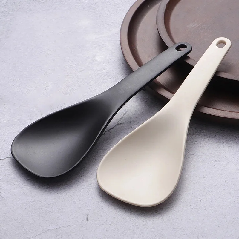 silicone rice spoon,cooking spoons Haning Alloy Non Stick Rice Spoons Rice shovel Spatula Long Deep Soup Scoop Kitchen Utensil Multifunctional Cooker