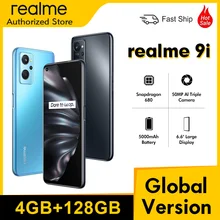 Global Version realme 9i Snapdragon 680 6.6”  NFC Smartpnone 4GB+64/128GB 50MP Camera 5000mAh Battery 33W Charger Mobile Phone