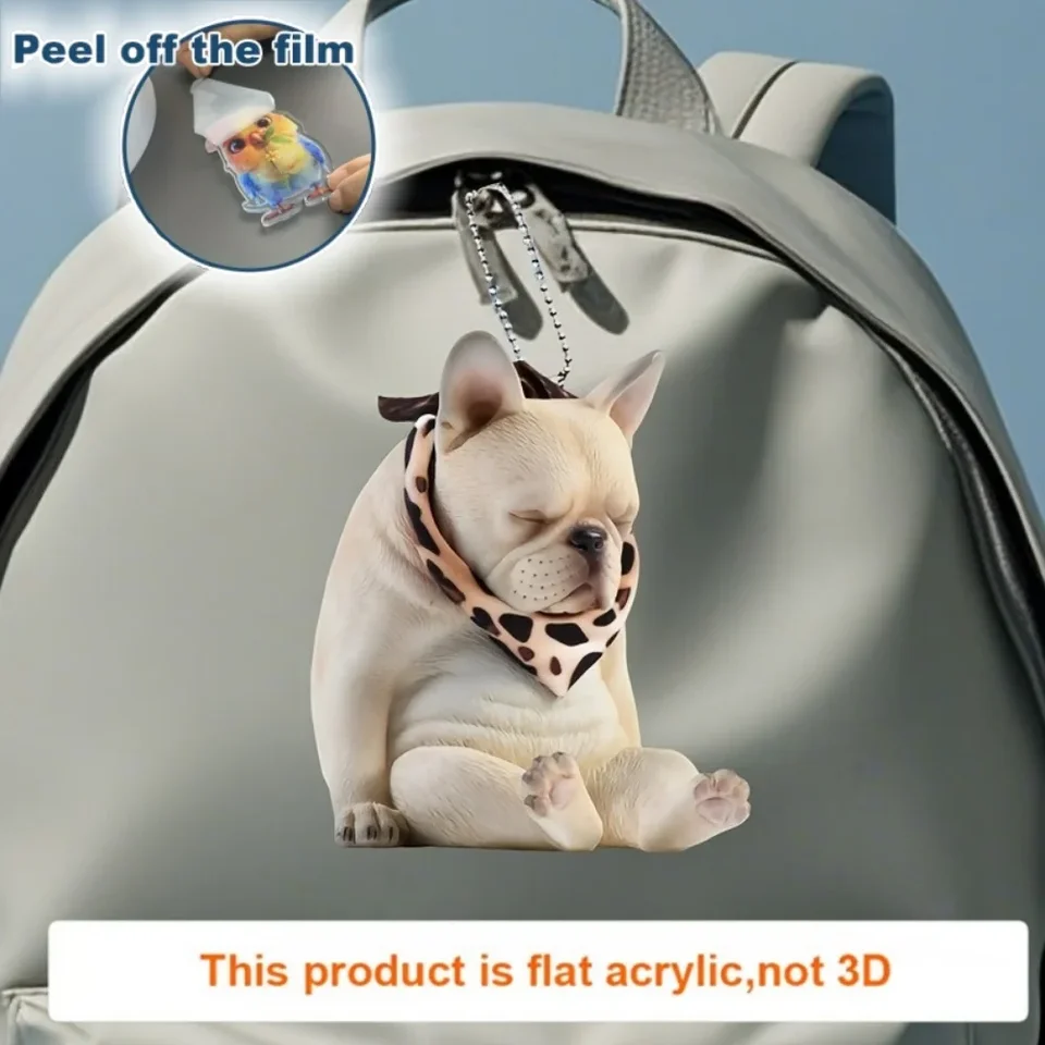 BONSNY Acrylic French Bulldog Keychain – Cute Floral Dog Charm For Keys & Bags - View #7