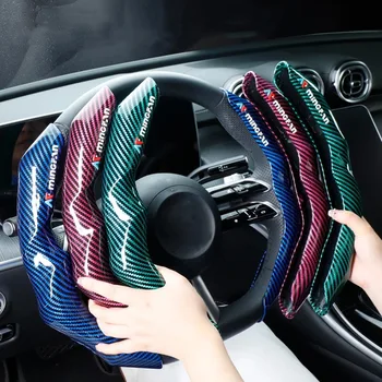 The carbon fiber steering wheel cover is luxurious, anti-slip, comfortable, durable and fashionable, suitable for all seasons 1