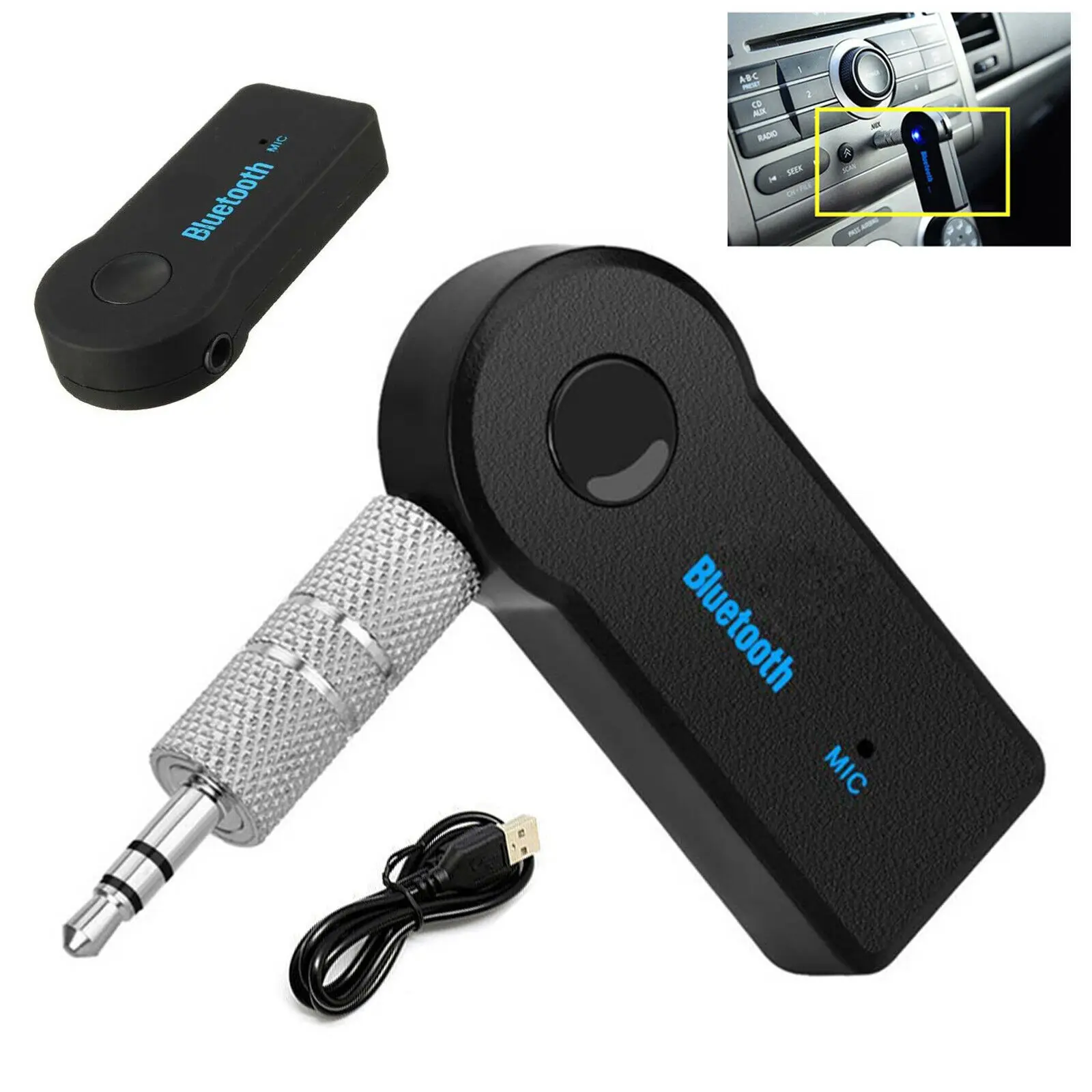 X6 HandFree Adapter Bluetooth Receiver Auto Car Bluetooth Aux Kit Music  3.5mm Audio Stereo Bluetooth Car Kit Receiver 