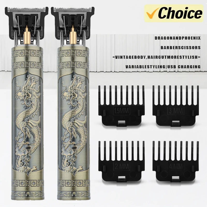 Hair Clipper Electric Shaver Hair Trimmer Vintage Hair Trimmer Cordless Electric Hair Cutting Machine Portable Shaver Barber USB Fast Charging Clipper For Hairdresse
