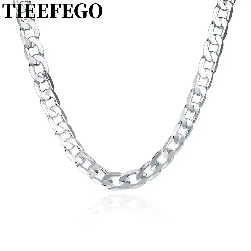 925 Silver Chain 10mm Luxury Necklace Men Mens 925 Silver Jewelry