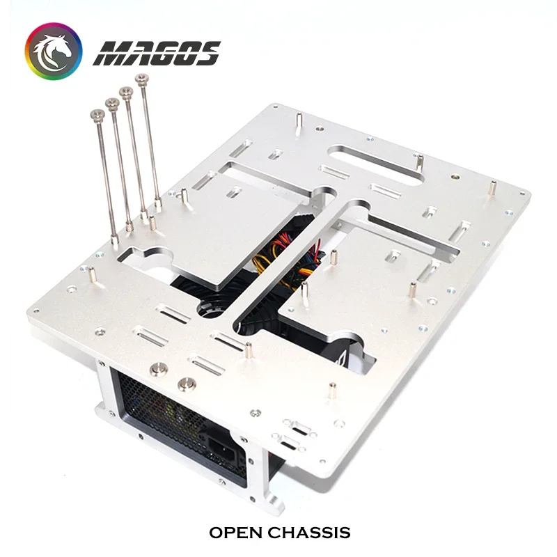 Open Type Aluminum Alloy PC Case ATX Chassis MOD M-ATX Computer Cabinet Desktop,Easy Mounting Black/Silver