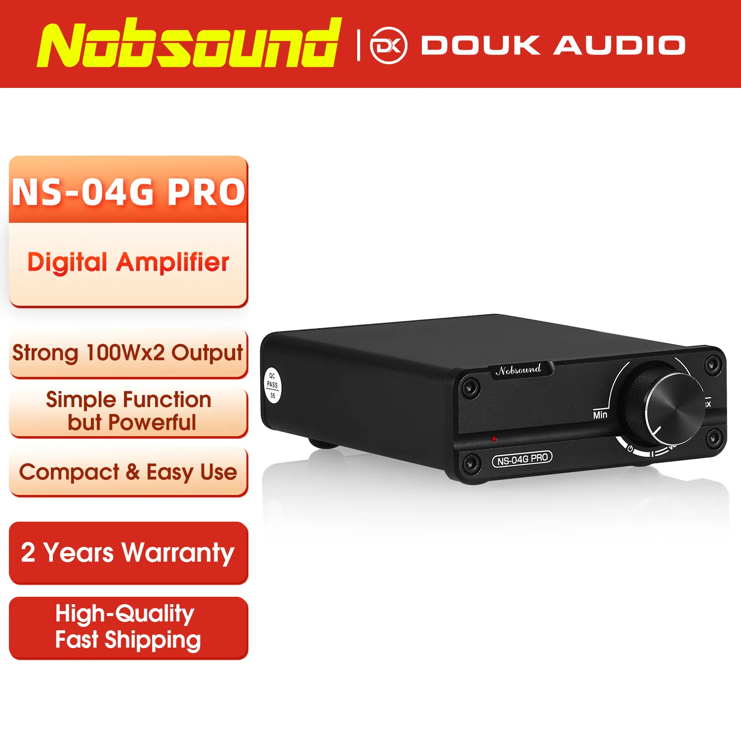 Nobsound-ミニデジタルパワーアンプ,NS-04Gプロ,hifiステレオ