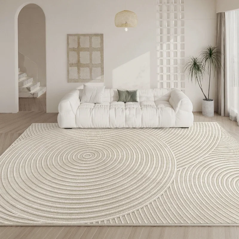 French Cream Washable Home Carpet Light Luxury Large Area Living Room Decorative Carpets Thickened Antifouling No Slip Rug 러그 2