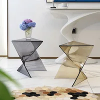 Table d'appoint géométrique minimaliste nordique, table d'appoint en acrylique de luxe, petite table basse moderne pour salon 2