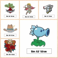 

Flower Plants Vs Zombies Cloth Stickers Sunflower Morning Glory Rose Embroidery Cloth Stickers Cartoon Patches Clothing Sewing