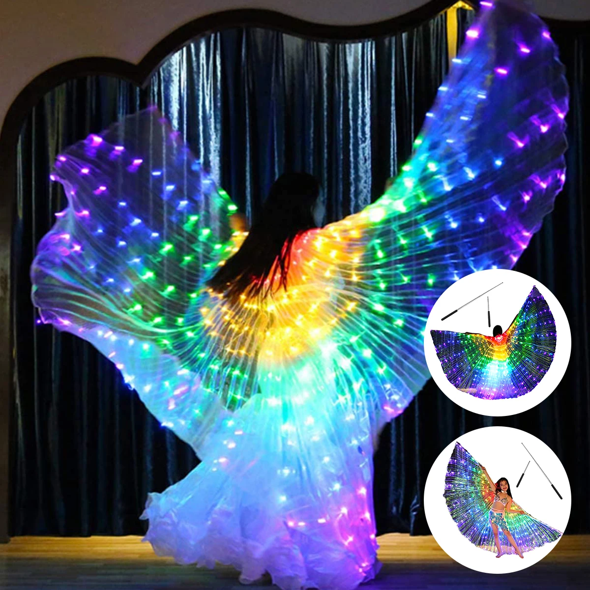 LED Isis Wings Light Up Dance Costume - Glowing Butterfly Wings For Performances