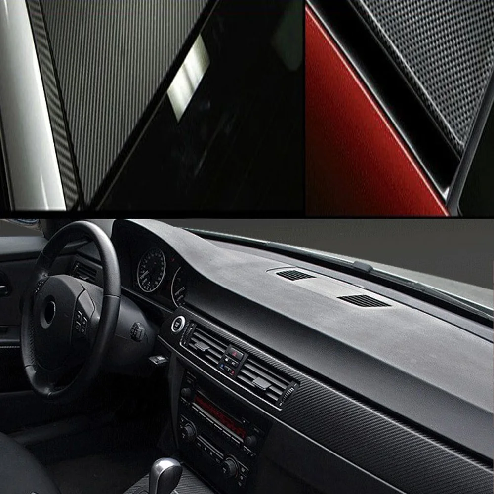 

1pcs 3D Black Carbon Fiber Vinyl Sticker Protector 40cm* 100cm For Center Console Dashboard Auto Car Interior Trim Accessories