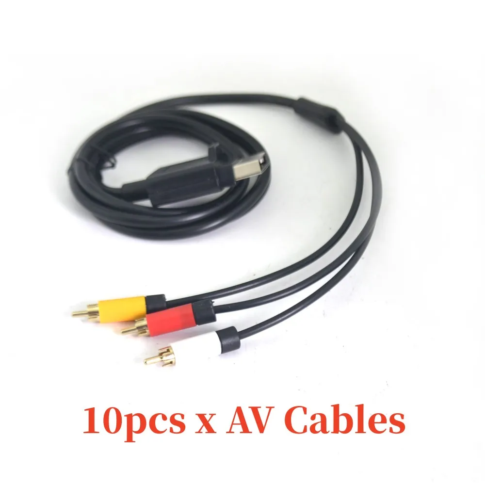 Cavo Av Audio Video Da 10 Pezzi Da 1.8M Con 3Rca Per Accessori Per Attrezzature Per Giochi Slim Xbox 360 Nero 6Ft
