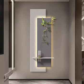 Light luxury porch vertical version three-dimensional sandstone light painting art entry corridor wall lamp mural lamp 1