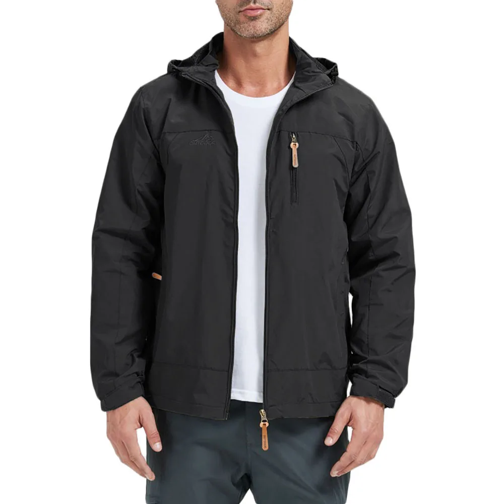 Outdoor Jacket for Men Camping Hiking Climbing Hooded Winproof Waterproof Slim Fit Outwear Zipper Breatable Fashion Jackets - 3