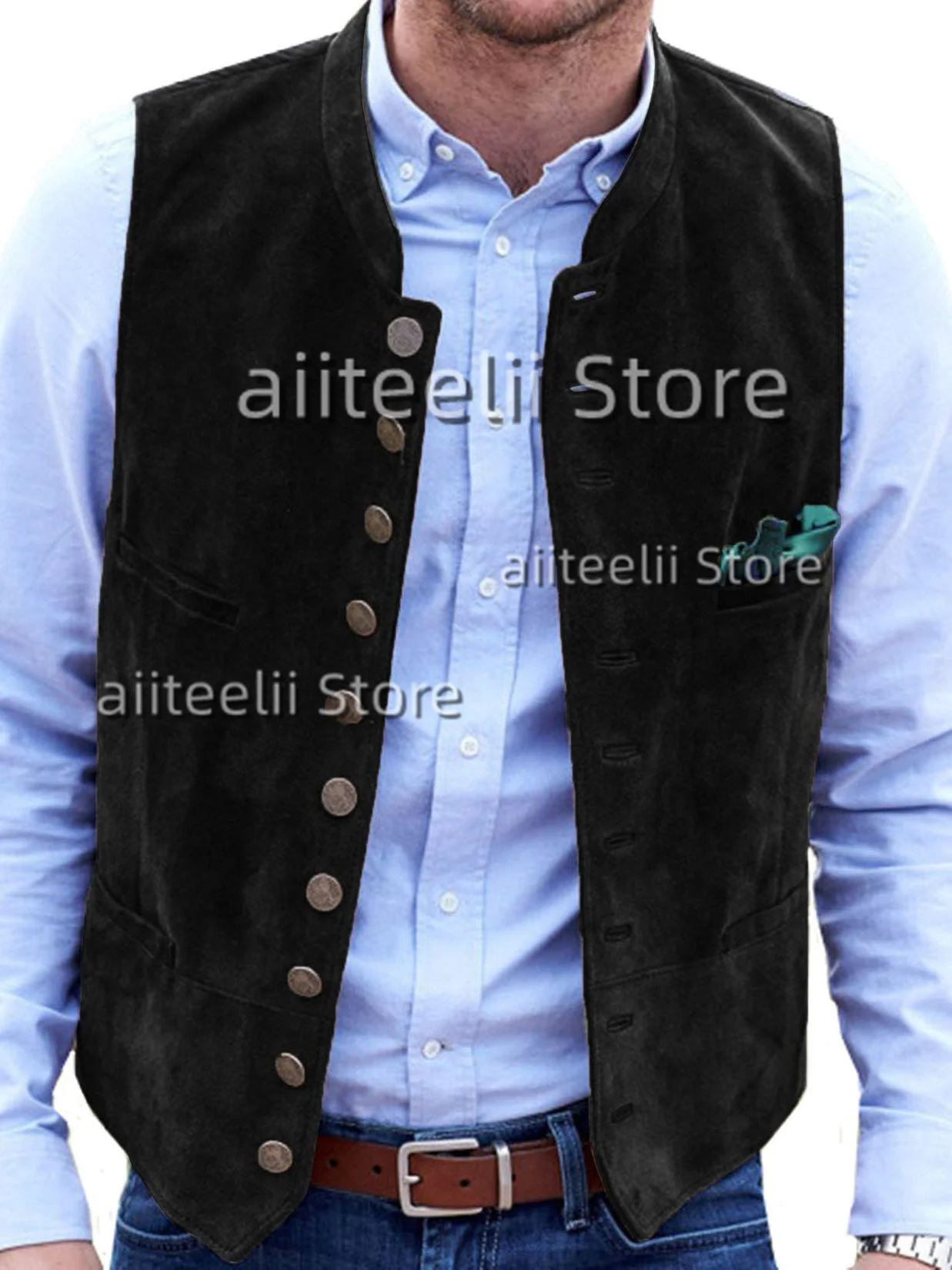 Men's Suede Suit Vest Casual Fashion Steampunk Style Vest Single Breasted Sleeveless Casual Comfortable Men Jacket Men dress vests