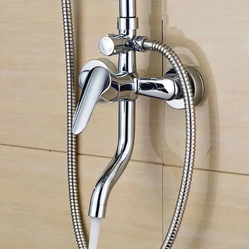 ก๊อกน้ำผสมติดผนังห้องน้ำ 3 โหมด ปรับได้ ก๊อกอ่างอาบน้ำ อุปกรณ์ห้องน้ำ ก๊อกน้ำผสมร้อนเย็นสำหรับใช้ในบ้าน 1